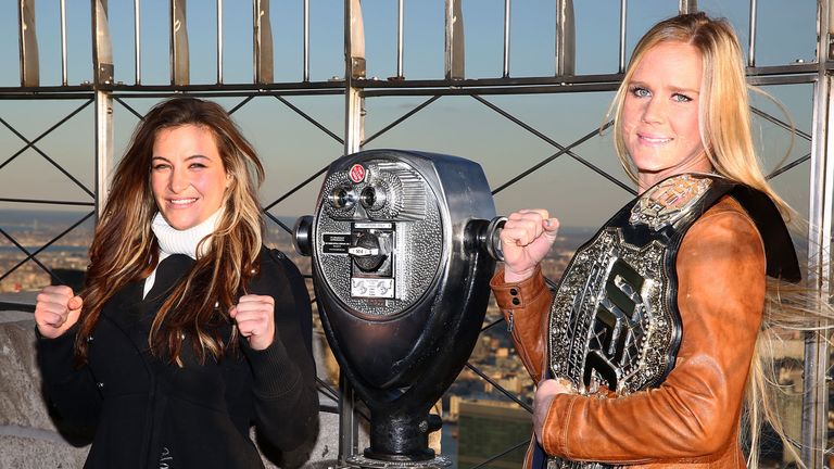 Holly Holm (right) will aim to follow up her shock win over Ronda Rousey with victory against Miesha Tate