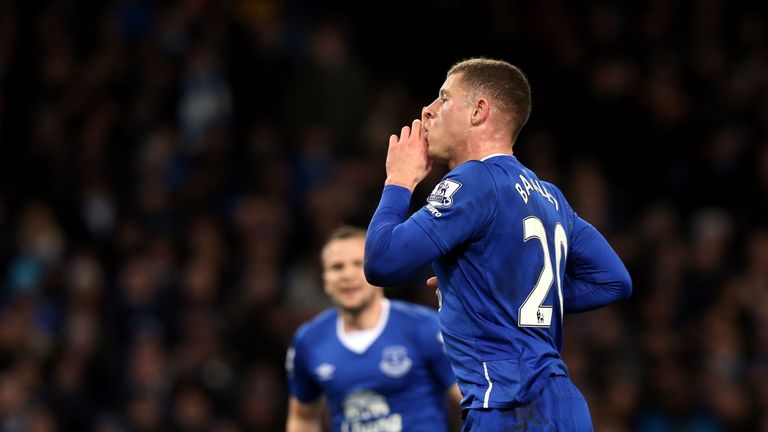 Everton's Ross Barkley celebrates his stunning opener
