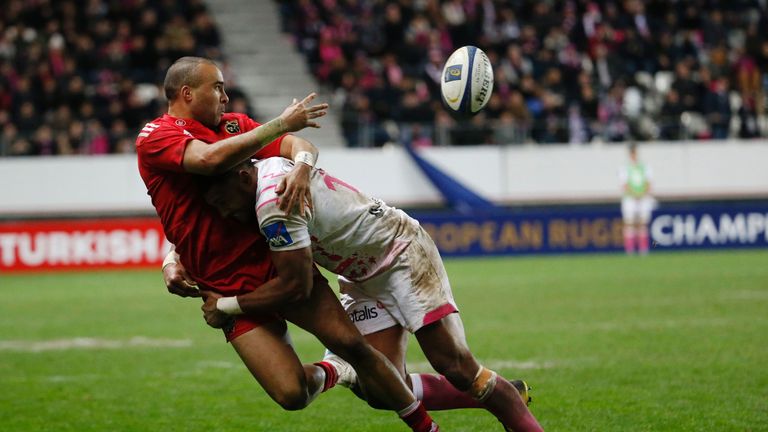 Simon Zebo, pictured being tackled by Stade's Waisea Nayacalevu, moves to full-back for the return fixture