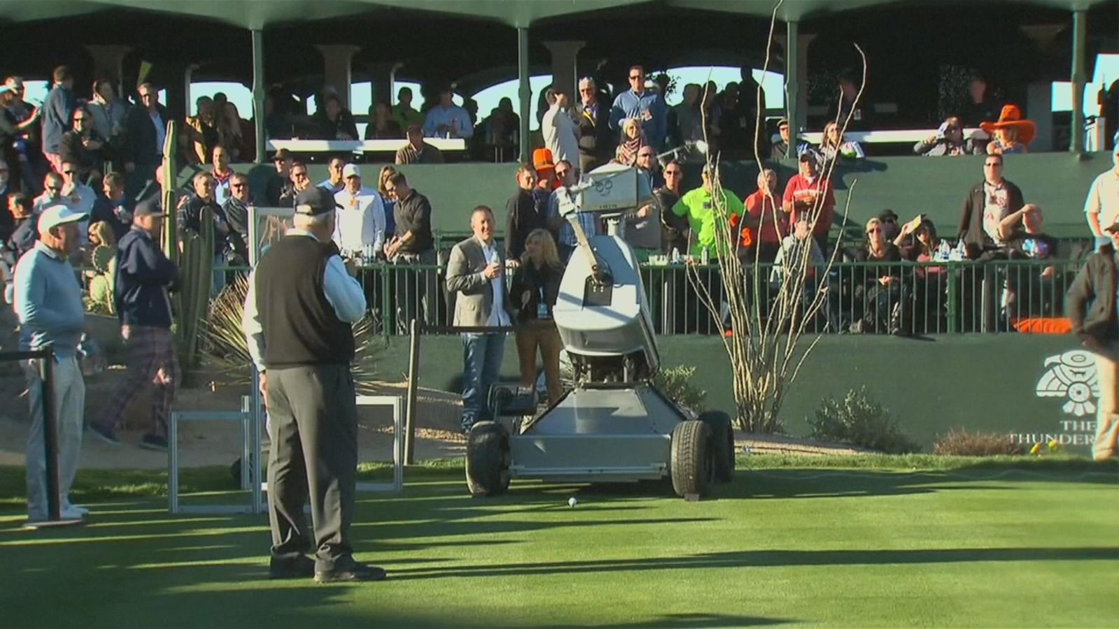 Eldrick the robot hits holeinone on 16th tee at TPC Scottsdale Golf News Sky Sports