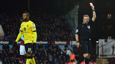 Image of Jordan Ayew's dismissal at West Ham leaves Aston Villa short of strikers