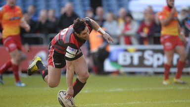 Edinburgh's Phil Burleigh crossed for the first try of the match