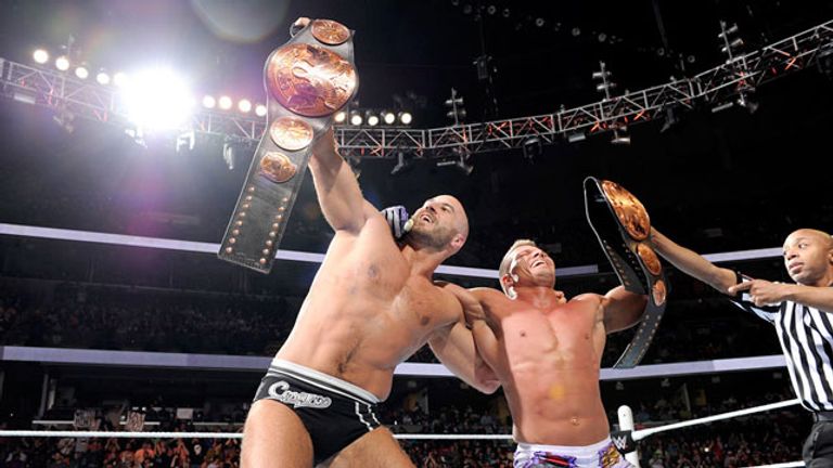 Cesaro and Tyson Kidd celebrate becoming WWE Tag Team Champions