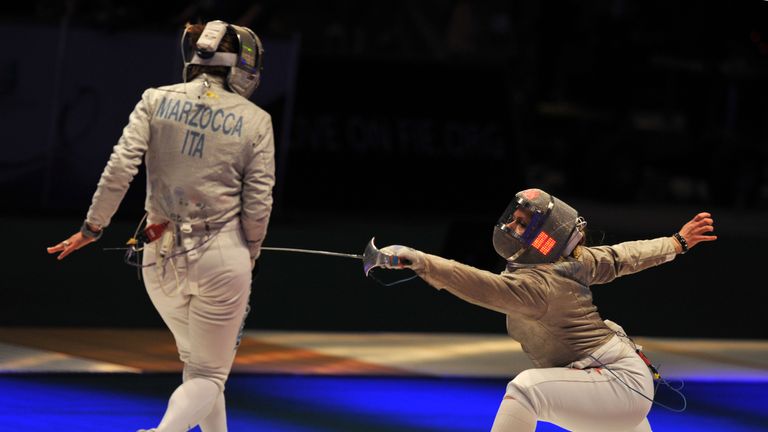 Muhammad (r) in action against Italy's Gioia Marzocca