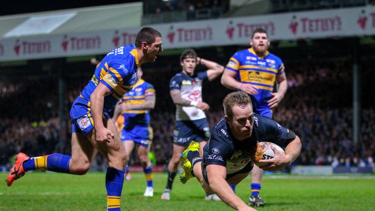 Michael Morgan scores a try for North Queensland Cowboys