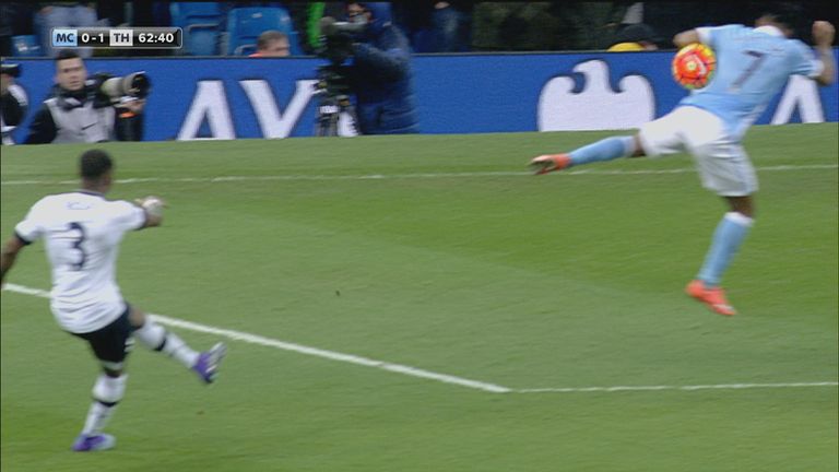 Did the ball strike Raheem Sterling on the arm?
