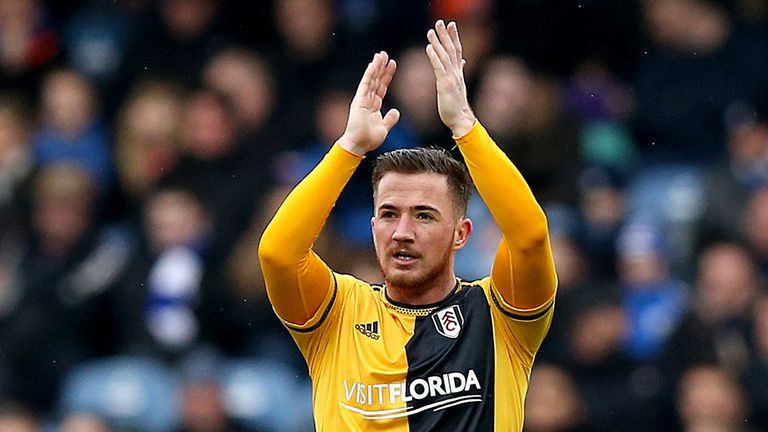 Fulham's Ross McCormack celebrates scoring his side's first goal of the game.
