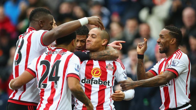 Sunderland celebrate Wahbi Khazri's opener against Manchester United