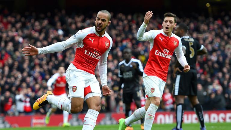 Theo Walcott's (left) neat finish sparked Arsenal's revival