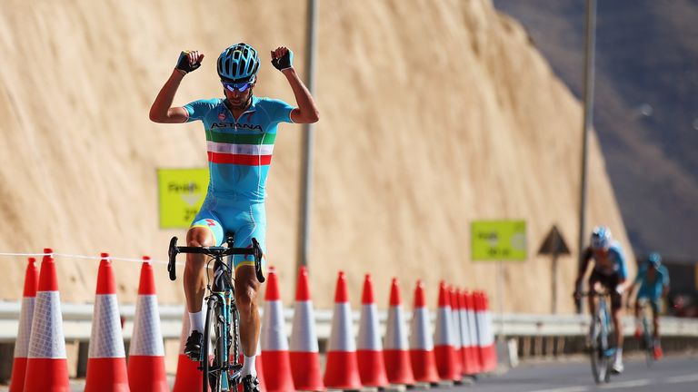Vincenzo Nibali beat Romain Bardet by nine seconds