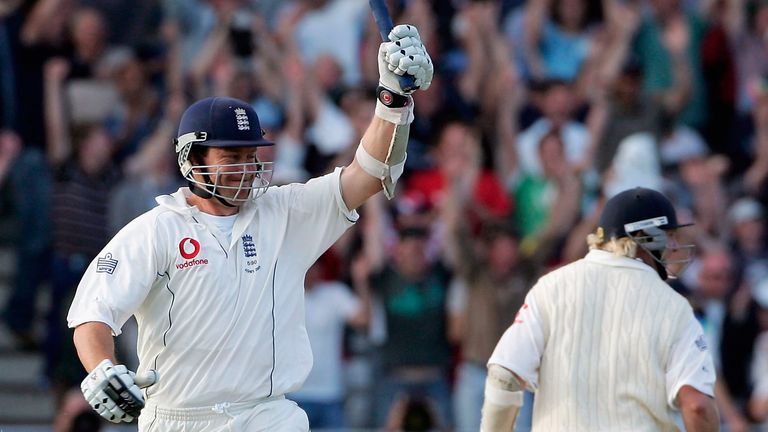 Trent Bridge stands to Ashley Giles after the winning runs are hit