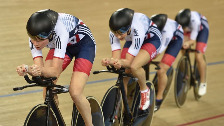 Britain's women's pursuit team set a national record in London