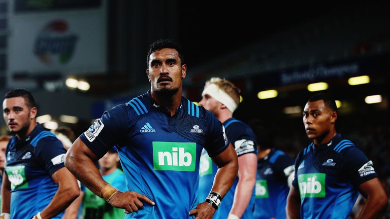 Jerome Kaino and his Blues team-mates were dejected after the final whistle