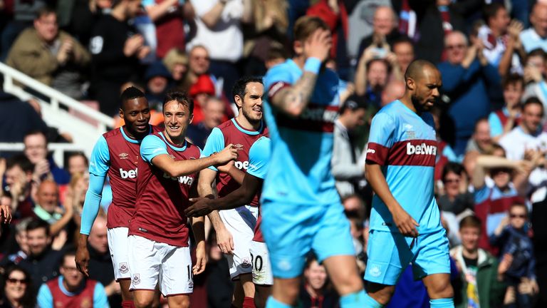 Noble celebrates scoring during his testimonial match