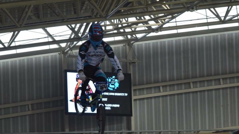 Quillan gets stuck in at the Manchester Cycling Centre at the weekend