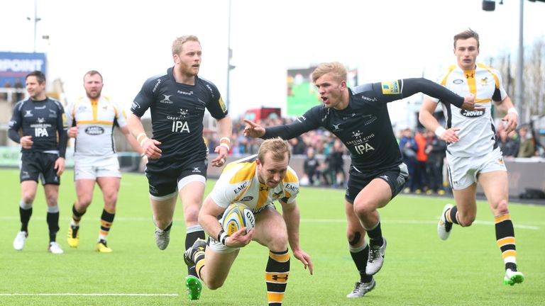 Scrum-half Dan Robson scored two tries for Wasps at Kingston Park