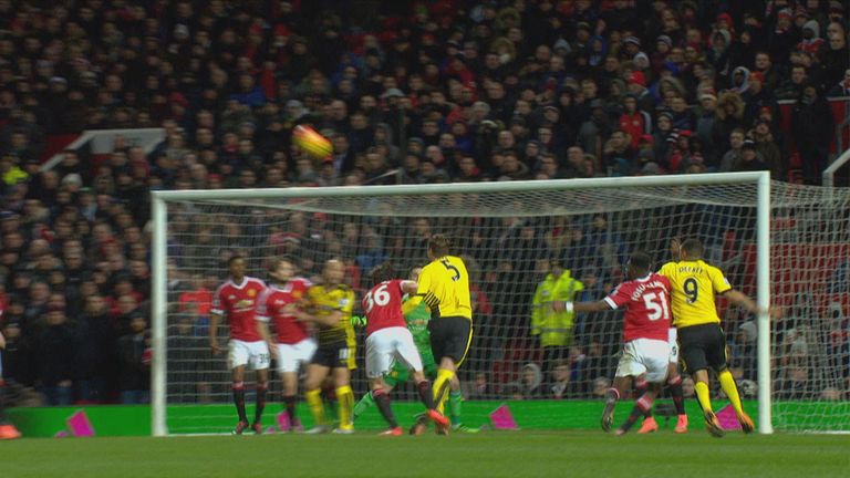 Sebastian Prodl tussles in the box with Matteo Darmian