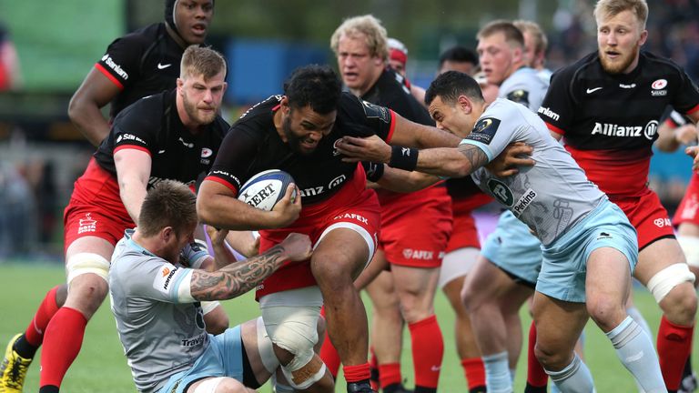 Billy Vunipola on the charge for Saracens