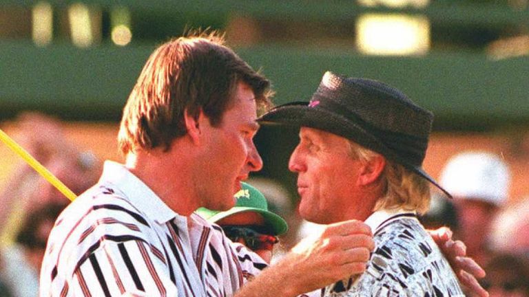 Nick Faldo turned a six-shot deficit into a five-shot win over Norman in 1996 at Augusta