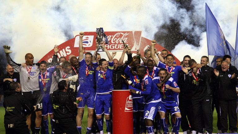Leicester celebrate their promotion from League One in 2009