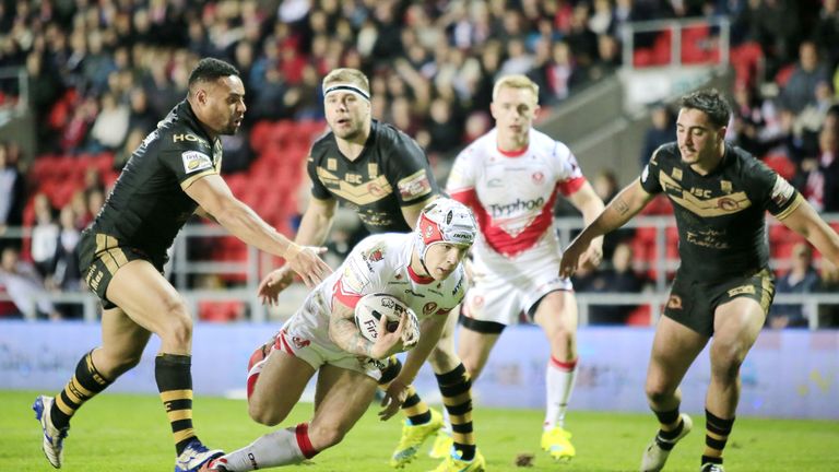 Theo Fages scores St Helens' first try but it was a mixed night for the French playmaker