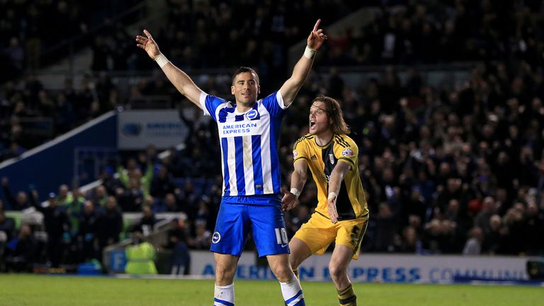 Tomer Hemed celebrates completing his hat-trick