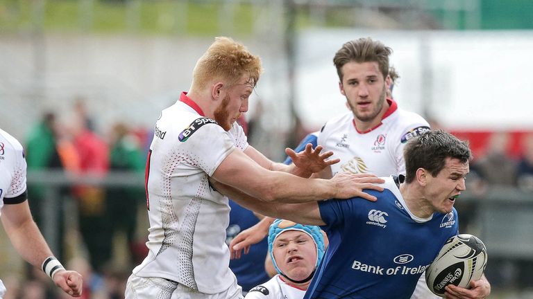 Johnny Sexton makes the break for Leinster in their PRO12 defeat at Ulster