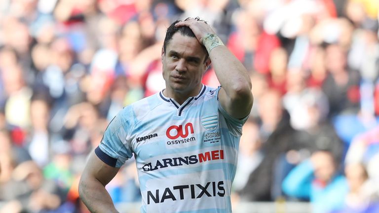 Dan Carter shows his frustration as Racing 92's hopes slipped away