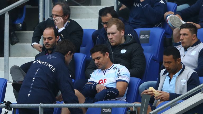 Dan Carter was forced off injured after 42 minutes