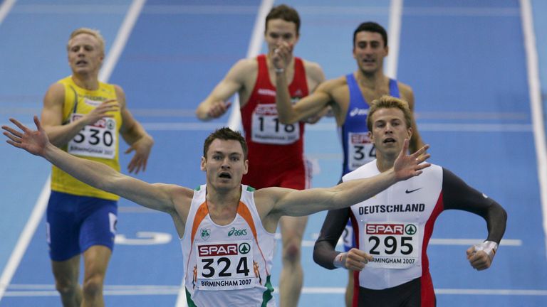 Ireland's David Gillick overcame the fashion conscious Bastian Swillims to be 2007 European indoor champion