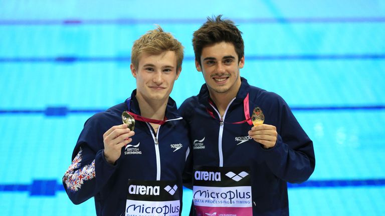 Jack Laugher (R) with 3m synchro partner Chris Mears