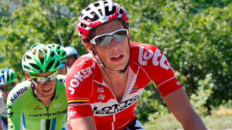 Stig Broeckx crashed during last month's Tour of Belgium