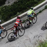 From right, Chris Froome, Alberto Contador, Richie Porte and  Romain Bardet on stage seven of the Criterium du Dauphine