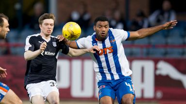Image of Craig Wighton, left, battles for the ball against Kilmarnock's Miles Addison at Dens Park