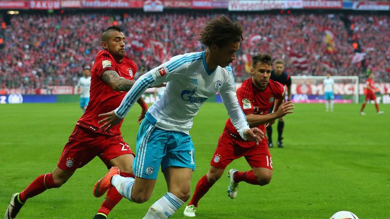 Sane in action for Schalke against Bayern Munich last season