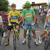 Adam Yates (left), Chris Froome (centre left) and Peter Sagan (centre right) were among the stars of the Tour de France