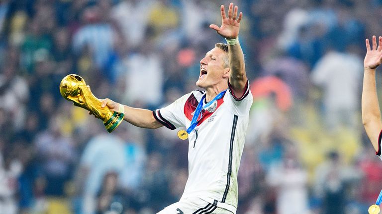 Schweinsteiger celebrates Germany's World Cup win in 2014