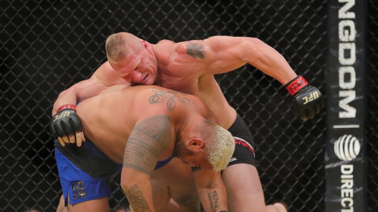 Brock Lesnar claimed victory on his return to the UFC in Las Vegas