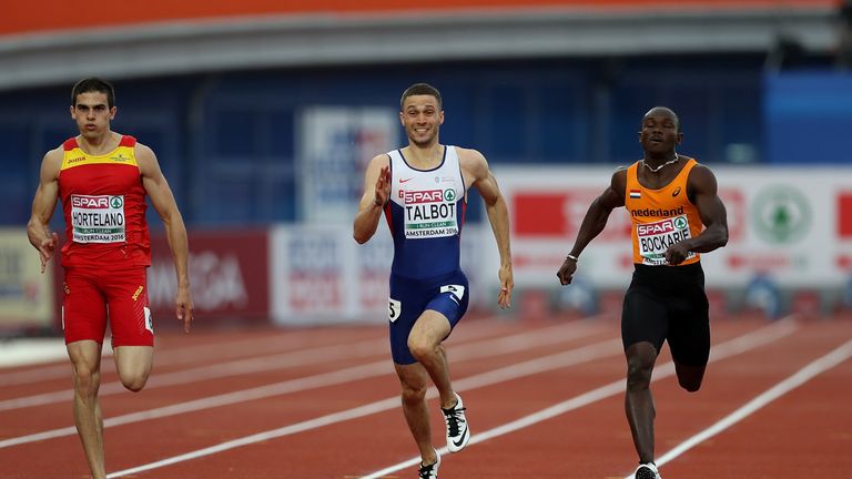 Danny Talbot of Great Britain in action during the final of the mens 200m 