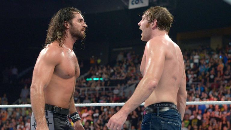Rollins (L), Ambrose (R) and Roman Reigns will fight at Battleground
