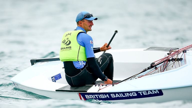 Scott Giles in action during the Sailing World Cup