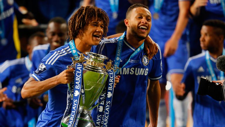 Nathan Ake (left) won the 2014 youth league with other Chelsea youngsters such as Ruben Loftus-Cheek and Lewis Baker (right)