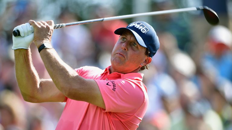 Phil Mickelson was four over after 11 holes before fighting back with three birdies