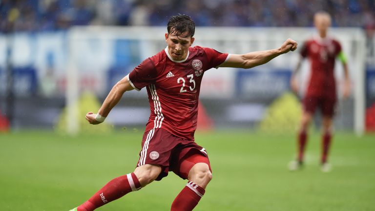 Pierre-Emile Hojbjerg in action for Denmark against Bulgaria last month