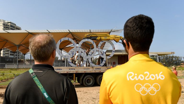 Last-minute preparations at the Olympic golf course at Rio over the weekend