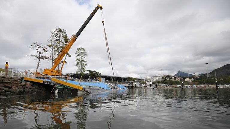 A ramp built for the sailing competition in Rio collapsed over the weekend