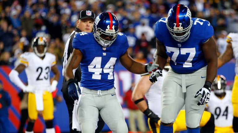 NY Giants All Blue Uniform, Victor Cruz