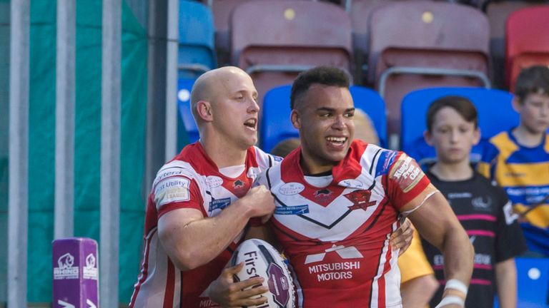 Salford's Mason Caton-Brown crossed twice in the defeat