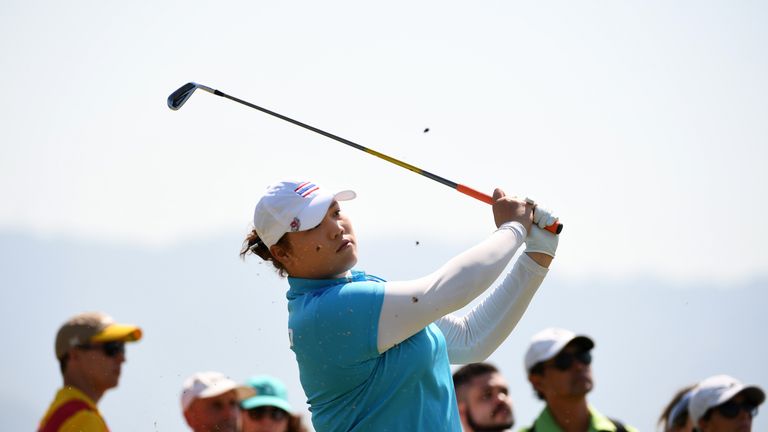 Ariya Jutanugarn leads the tournament by one shot