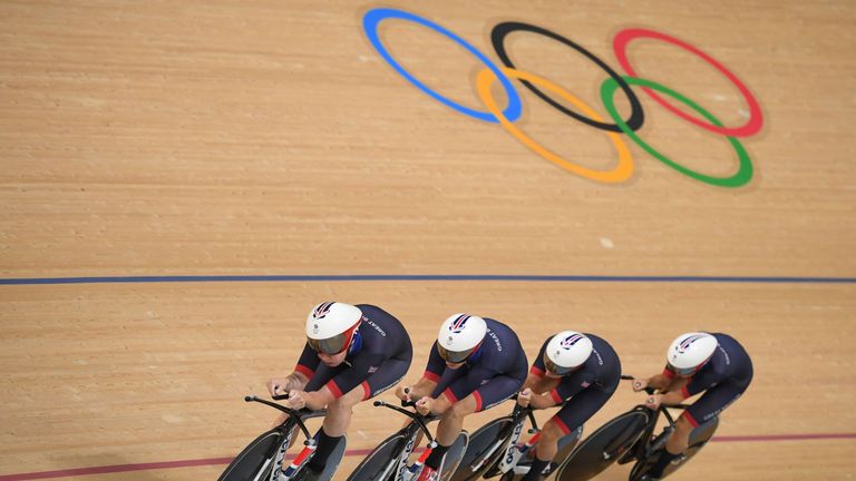 Britain's Laura Trott, Joanna Rowsell-Shand, Katie Archibald and Elinor Barker won gold in Rio